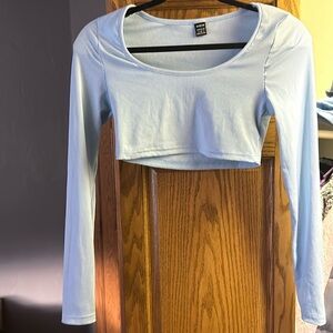 Blue crop long sleeve